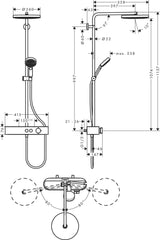 HANSGROHE Pulsify S Showerpipe 260 1jet mit Brausethermostat Chrom – Duschsystem