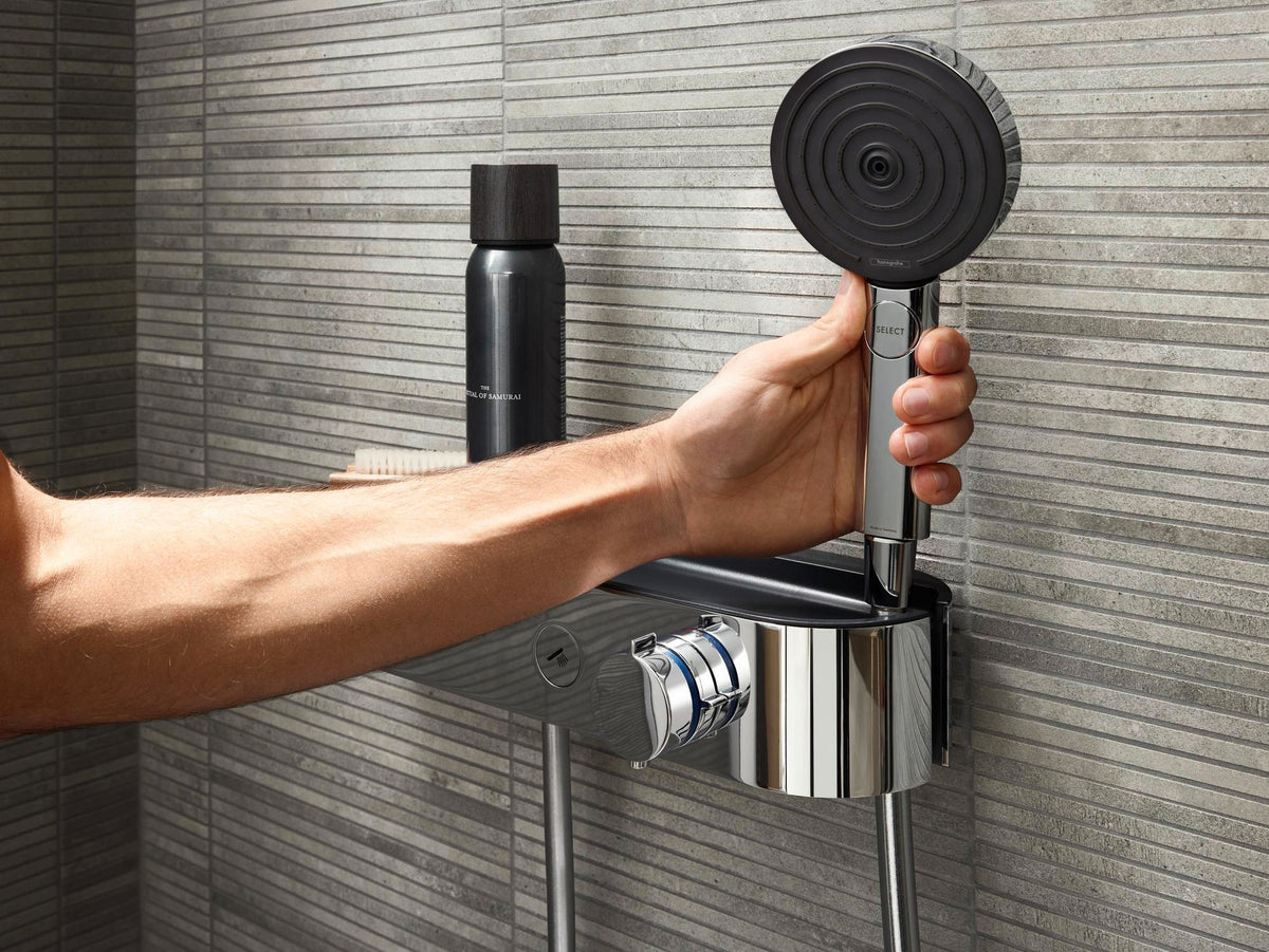 AXOR Pulsify Select S Handbrause 105 mm Chrom – 3 Strahlarten mit PowderRain & Select-Taste
