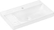 HANSGROHE Waschtisch Xelu Q 800x480 mm mit Ablage links, 2 Hahnlöcher, ohne Überlauf, weiß