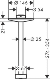 AXOR ONE Deckenanschluss DN15 300 mm für Kopfbrause 280 1jet, chrom – Hansgrohe