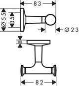 AXOR Universal Circular Handtuchhaken doppelt mattweiß – Wandmontage, verdeckte Befestigung, Metall
