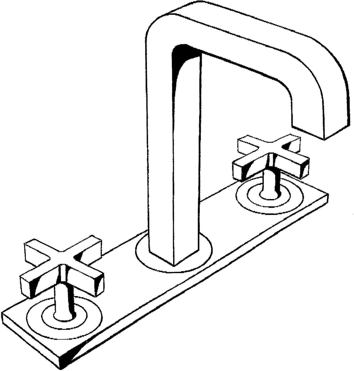 AXOR CITTERIO 3-Loch-Waschtischarmatur 170 DN 15 mit Kreuzgriffen und Platte, Chrom