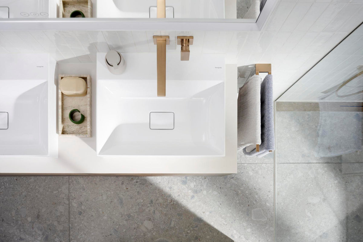Hansgrohe AddStoris Handtuchhalter 2-armig 445 mm Chrom – Wandmontage, verdeckte Befestigung