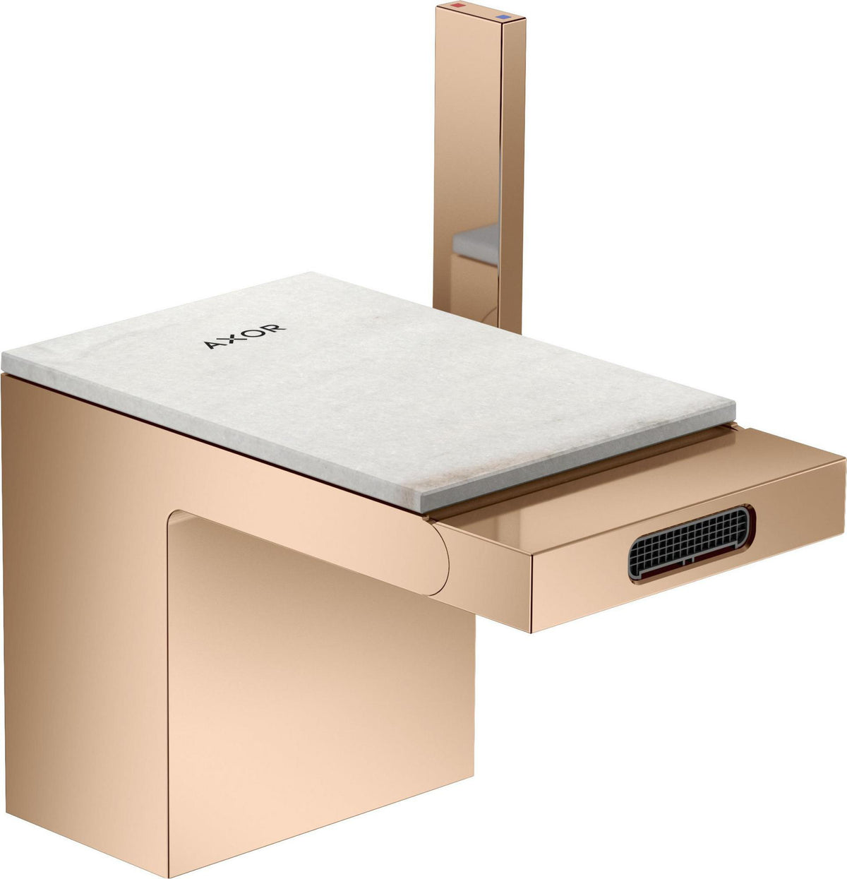 AXOR MYEDITION Einhebel-Bidetmischer ohne Platte polished gold optic mit Push-Open Ablaufgarnitur