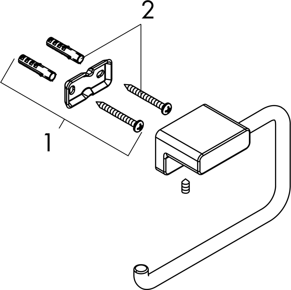 HANSGROHE AddStoris Papierrollenhalter ohne Deckel – Chrom, Wandmontage, verdeckte Befestigung
