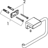 HANSGROHE AddStoris Papierrollenhalter ohne Deckel – Chrom, Wandmontage, verdeckte Befestigung
