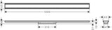HANSGROHE RainDrain Original Duschrinne Fertigset 1200 mm – rahmenloses Design, Edelstahl gebürstet