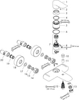 Hansgrohe Metris Einhebel-Wannenmischer DN 15 Aufputz chrom mit Temperaturbegrenzung