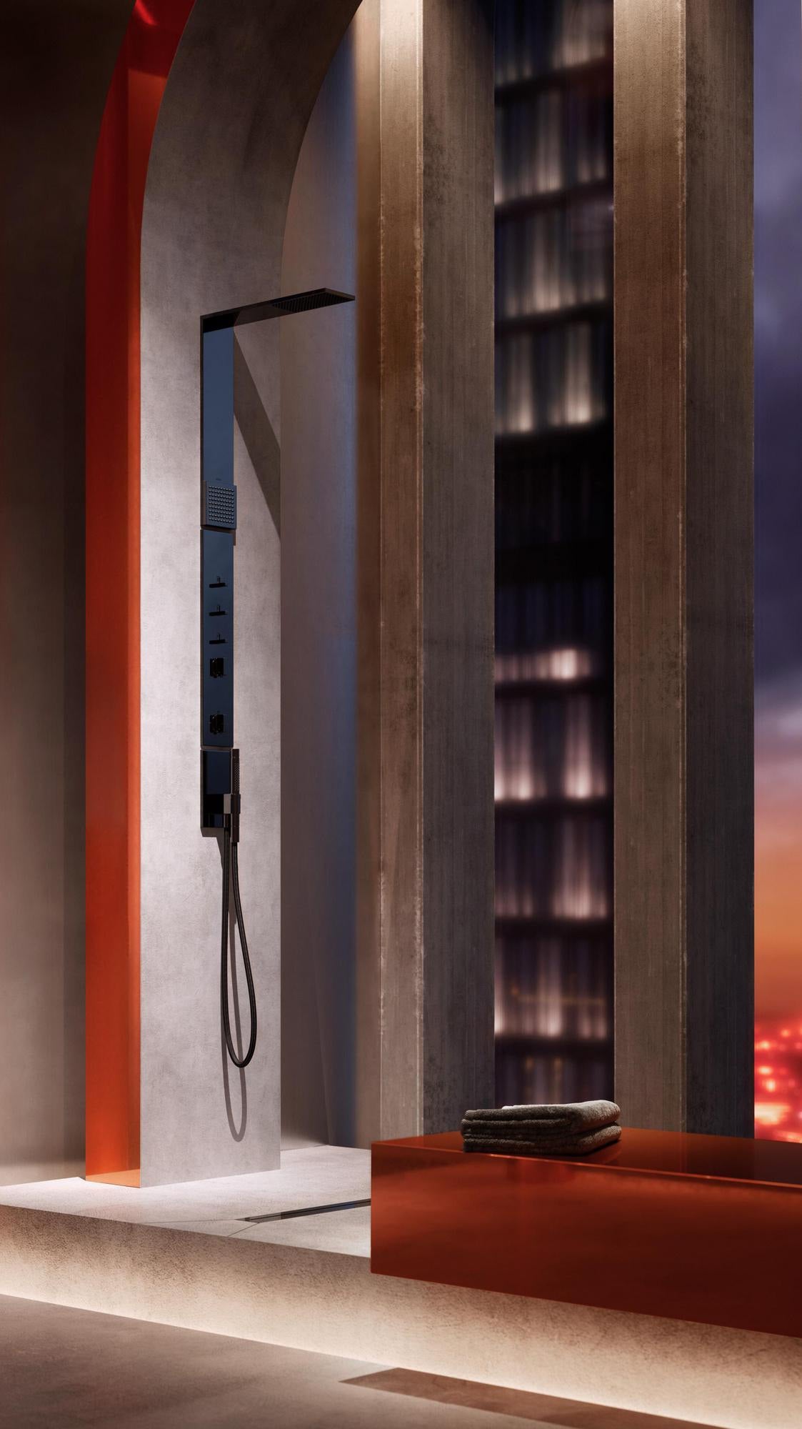 AXOR Drain Duschrinne Fertigset 1000 mm chrom – Designabdeckung, Dryphon, höhenverstellbar