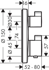 HANSGROHE Ecostat S Unterputz-Thermostat für 1 Verbraucher, chrom – präzise Temperaturregelung