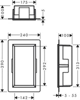 HANSGROHE Wandnische XtraStoris Original 300x150x100 mm mattschwarz mit Rahmen