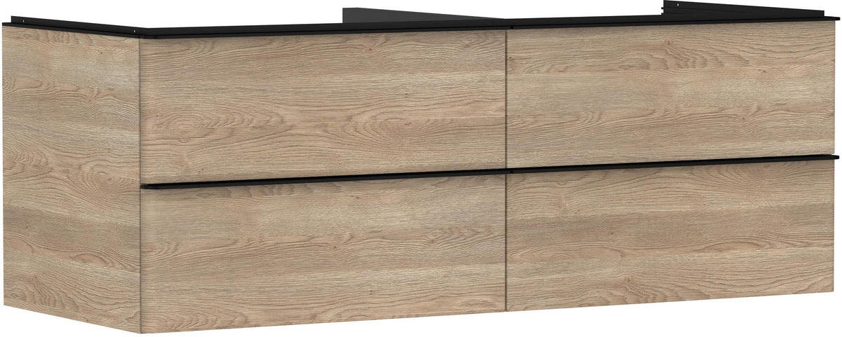 HANSGROHE Xelu Q Waschtischunterschrank 1360 mm weiß hochglanz, 4 Schubkästen, Griffleiste chrom