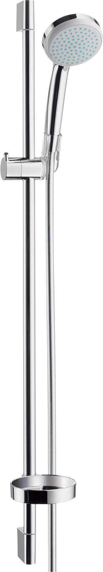 HANSGROHE Brauseset Croma 100 Vario mit Unica´C Stange 900 mm in Chrom – 4 Strahlarten & QuickClean