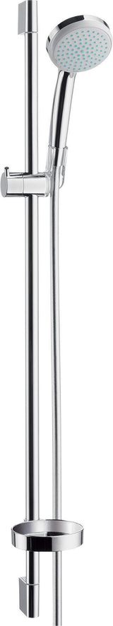 HANSGROHE Brauseset Croma 100 Vario mit Unica´C Stange 900 mm in Chrom – 4 Strahlarten & QuickClean