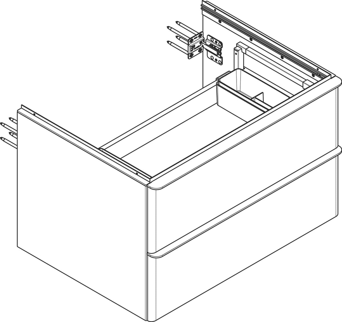 HANSGROHE Waschtischunterschrank Xelu Q 780 mm weiß hochglanz mit SoftClose und Inneneinteilung