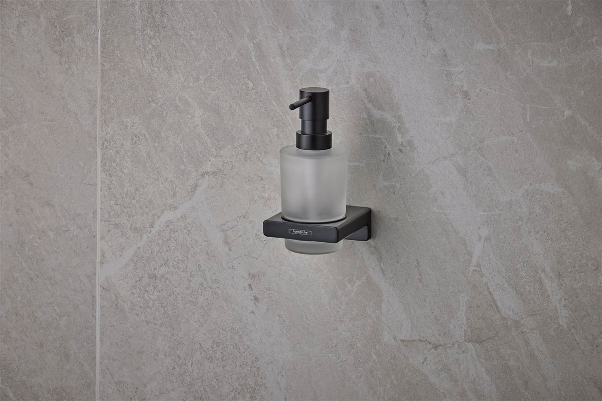 HANSGROHE AddStoris Lotionspender Wandmontage Chrom – 200 ml Flüssigseife, Mattglas