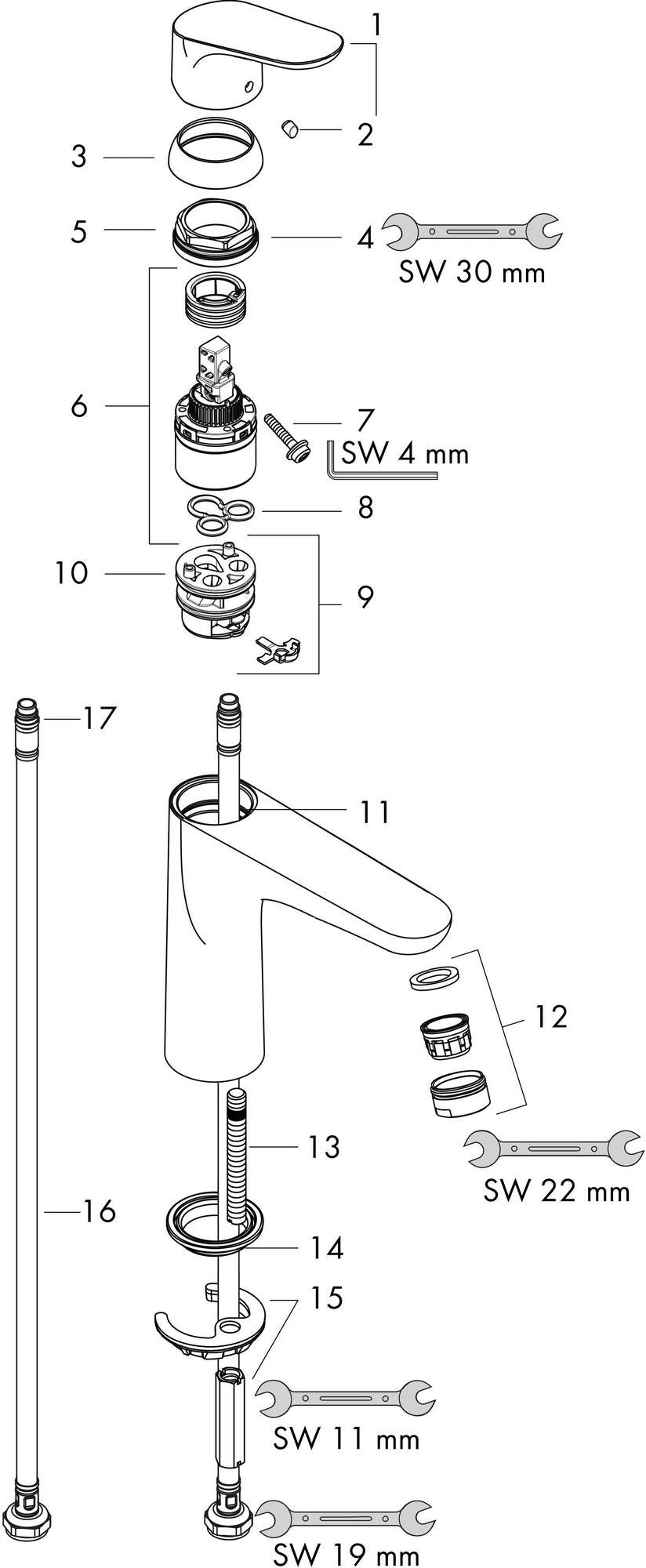 HANSGROHE Focus Einhebel-Waschtischmischer DN15 chrom – ohne Ablaufgarnitur, ComfortZone 100, 5 l/min