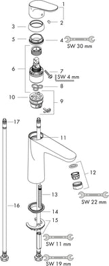 HANSGROHE Focus Einhebel-Waschtischmischer DN15 chrom – ohne Ablaufgarnitur, ComfortZone 100, 5 l/min