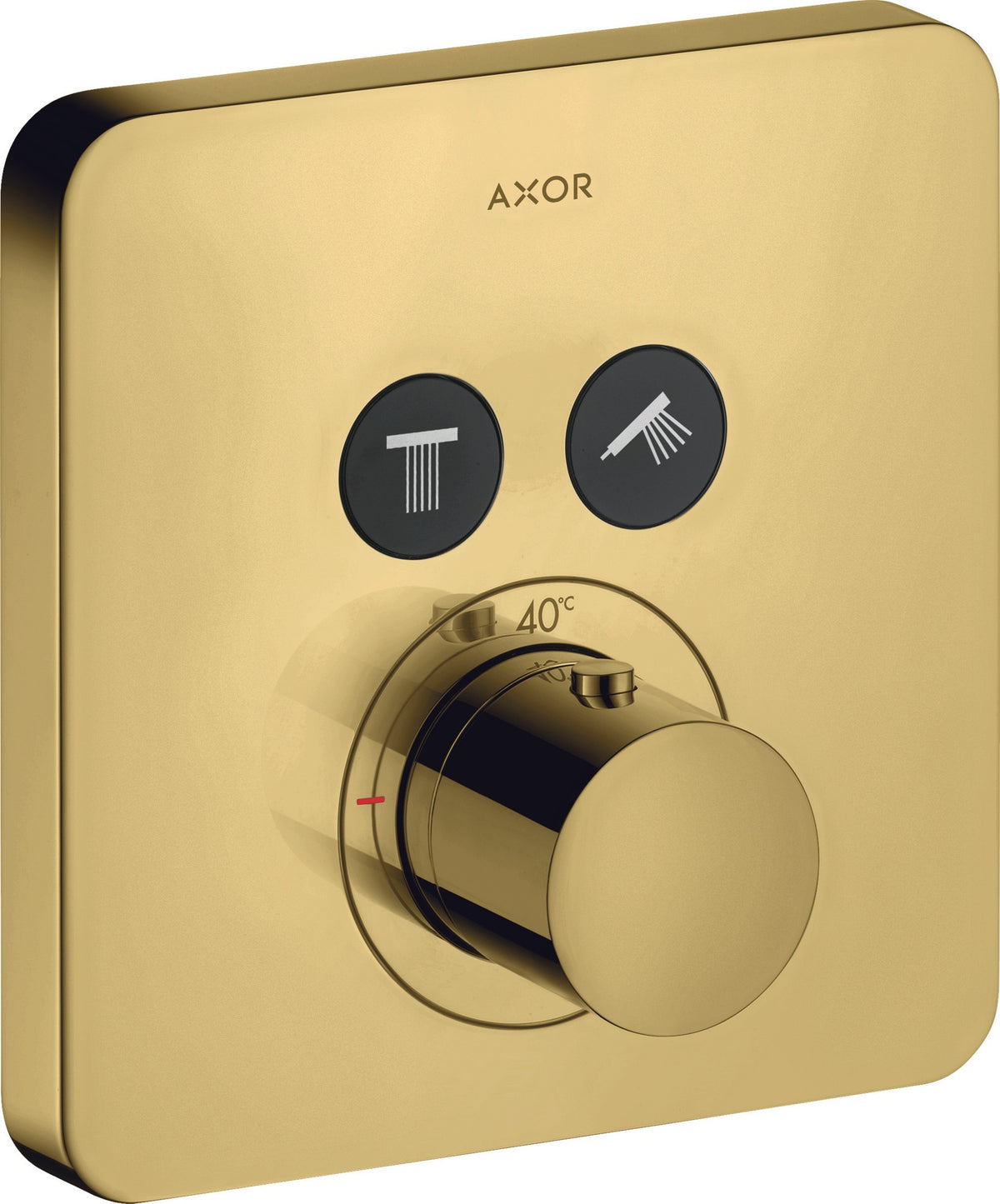 AXOR ShowerSelect Soft Thermostat für 2 Verbraucher – Chrom, Select-Button, quadratisch