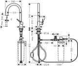 HANSGROHE Aqittura M91 Filtersystem 210 mit Ausziehschlauch – Chrom, 1 Jet, gefiltertes Wasser