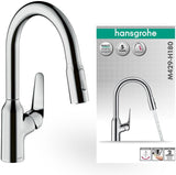 HANSGROHE Focus M42 Spültischmischer 180 mit Ausziehbrause, chrom