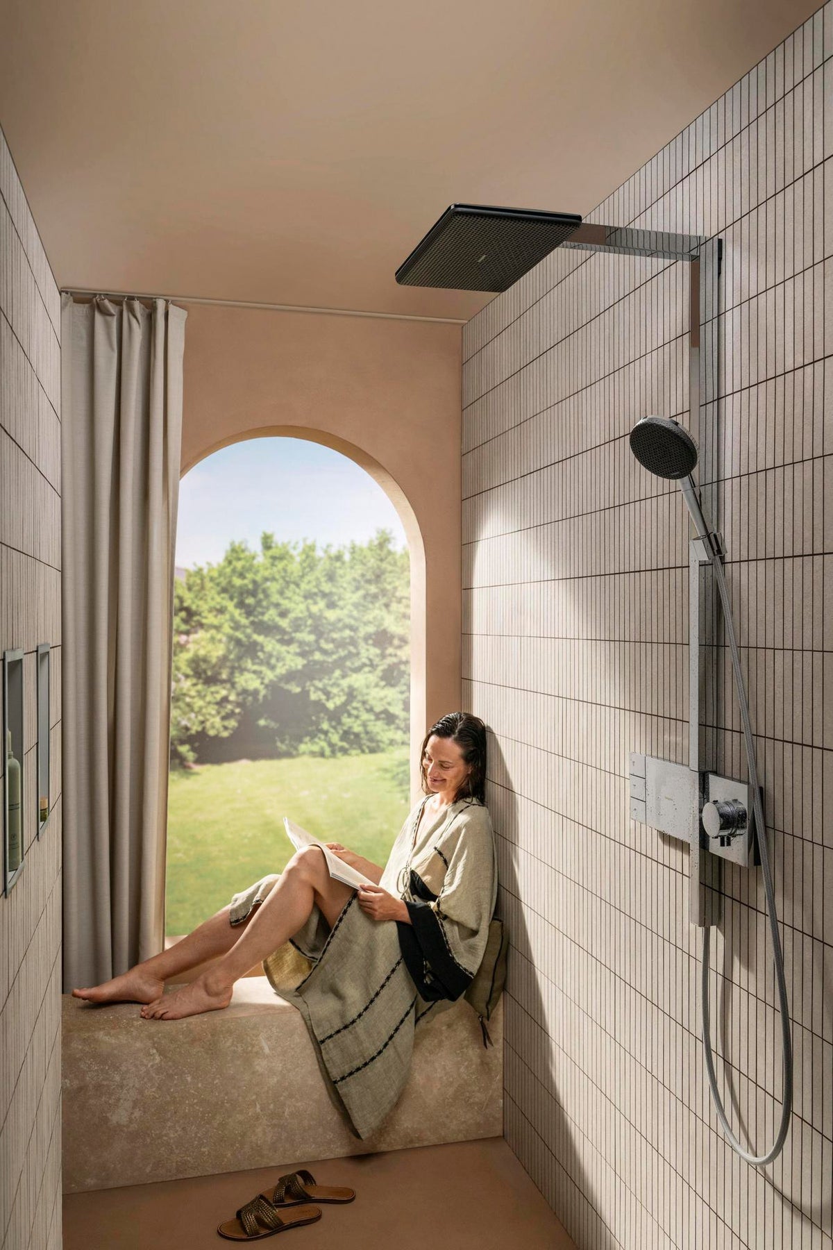 HANSGROHE Duschsystem Raindance Alive Q 2jet EcoSmart mit ShowerSelect Comfort Thermostat