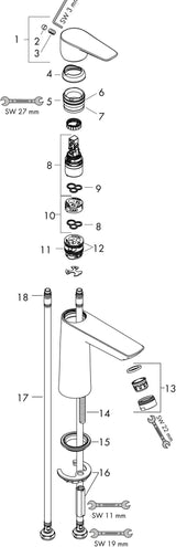 HANSGROHE Talis E Einhebel-Waschtischmischer 110 mit Ablaufgarnitur, chrom – ComfortZone, 5 l/min