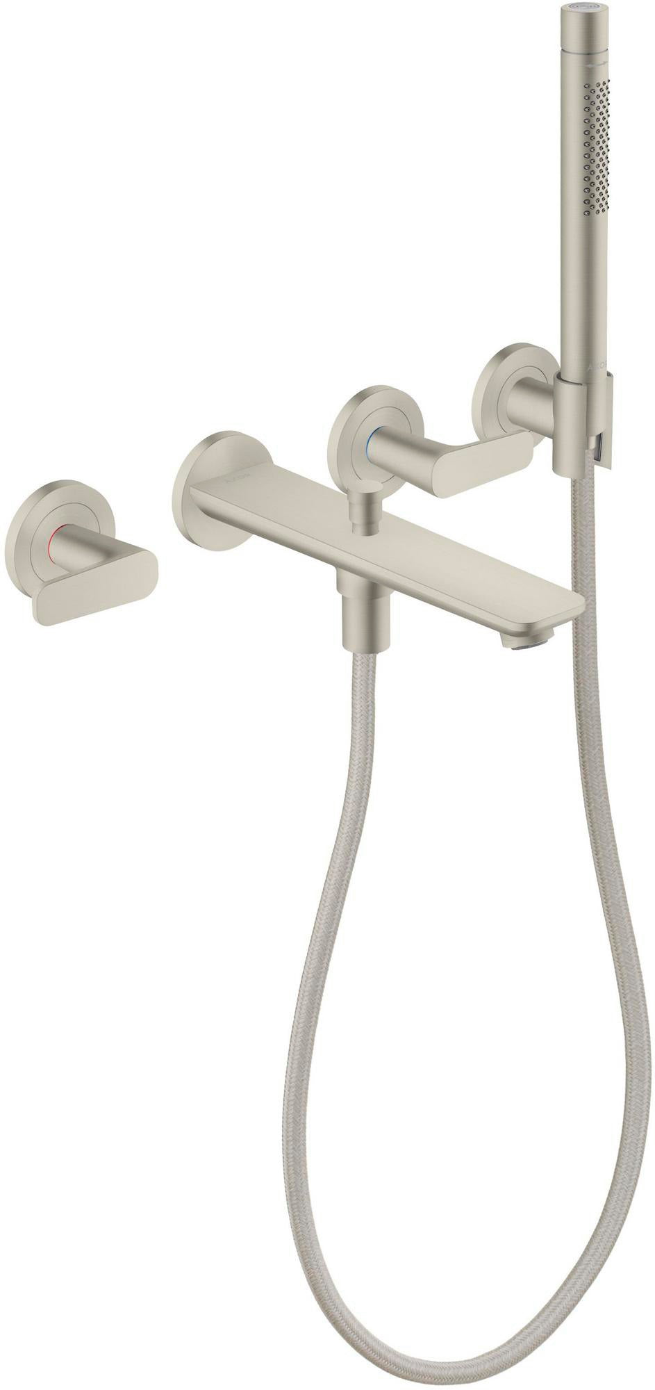AXOR Citterio C 3-Loch-Wannenarmatur mit Handbrause, Ausladung 222 mm, Chrom