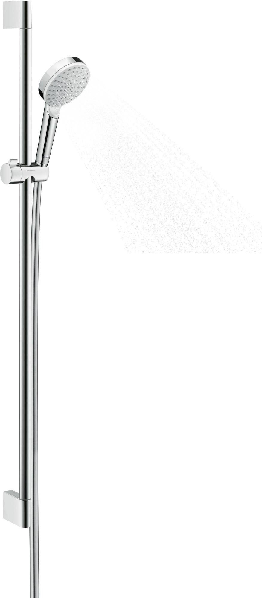 HANSGROHE Crometta Brauseset 1Jet mit Unica Croma Stange 650 mm EcoSmart weiß/chrom