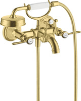 AXOR MONTREUX 2-Griff-Wannenarmatur DN 15, Aufputz, Hebelgriffe, Handbrause, Chrom