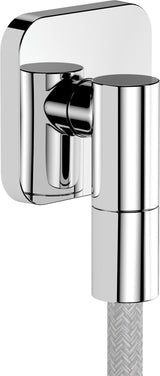 HANSGROHE Wandanschluss FixFit Fine Q mit Rückflussverhinderer – schwarz, 1/2 Zoll, 65 mm Rosette