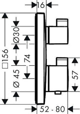 HANSGROHE Ecostat Square UP Thermostat für 2 Verbraucher – Chrom, Fertigmontageset
