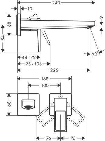 HANSGROHE METROPOL Einhebel-Waschtischmischer Unterputz DN 15 mit 165 mm Auslauf in Chrom