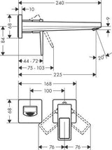 HANSGROHE METROPOL Einhebel-Waschtischmischer Unterputz DN 15 mit 165 mm Auslauf in Chrom