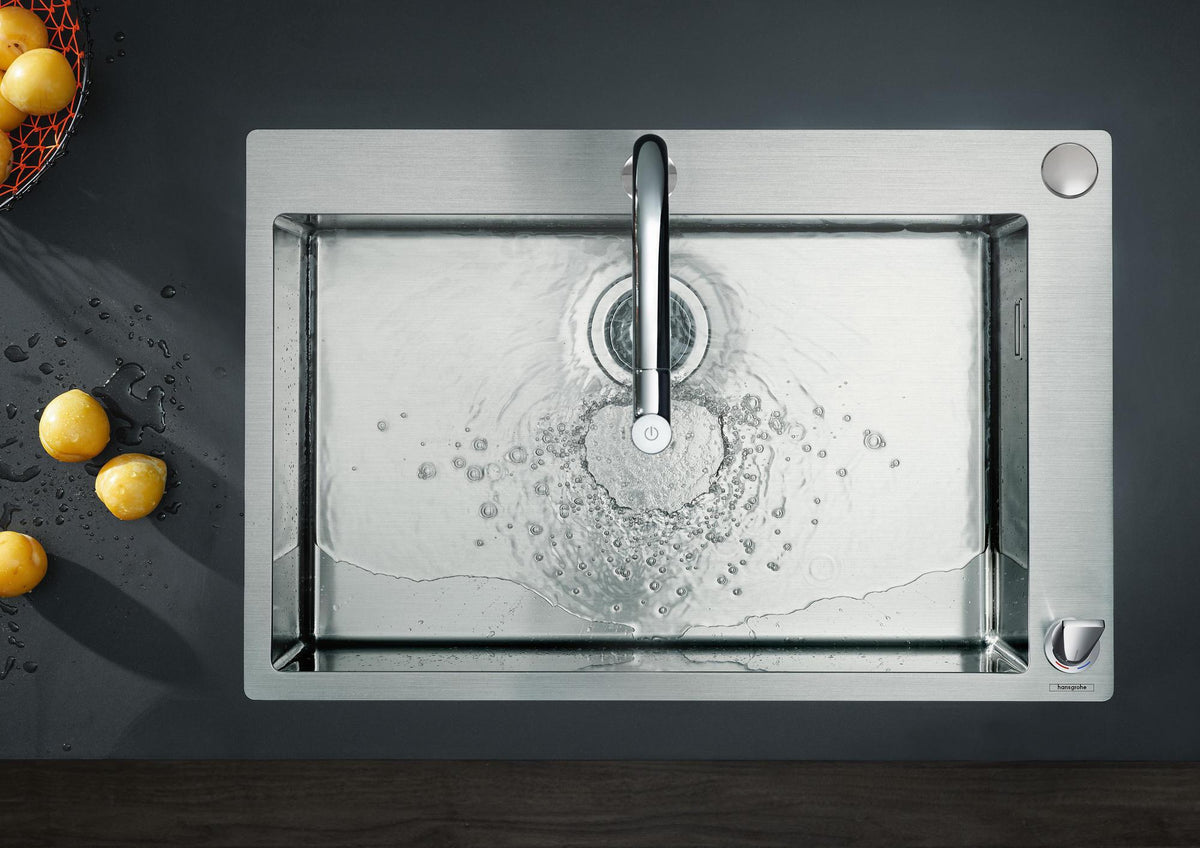 HANSGROHE Metris Select M71 Spültisch-Einhandmischer mit Ausziehbrause, Select-Technologie und ComfortZone 200 – Chrom