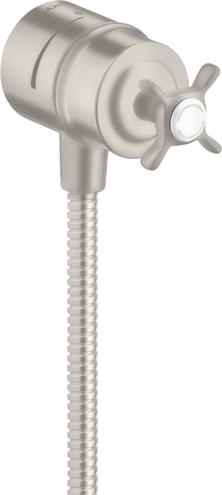 AXOR Montreux FIXFIT STOP Schlauchanschluss DN 15 mit Absperrventil und Kreuzgriff, chrom