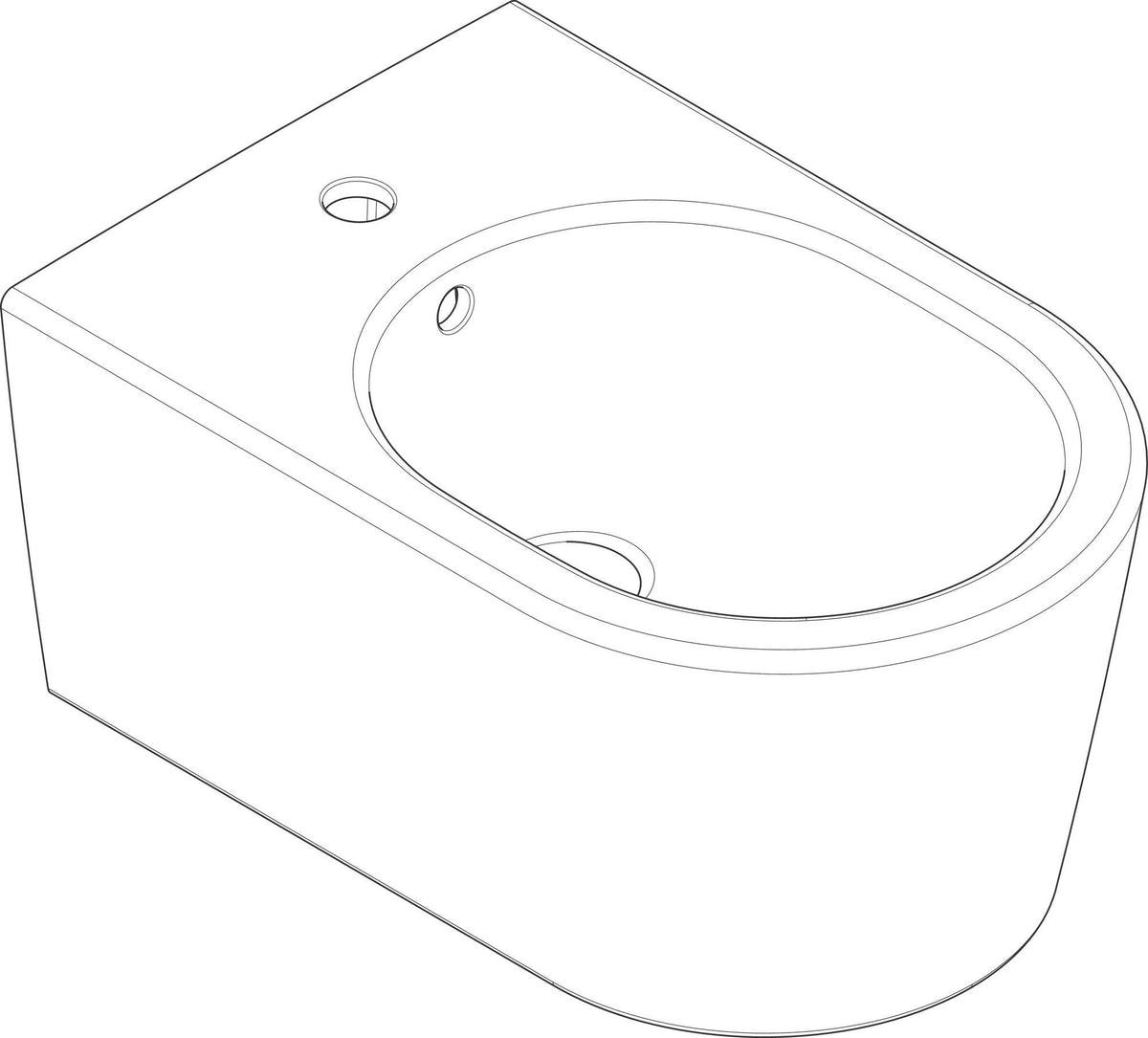 Hansgrohe EluPura S Wand-Bidet 540 mm mit Hahnloch und Überlauf in Weiß