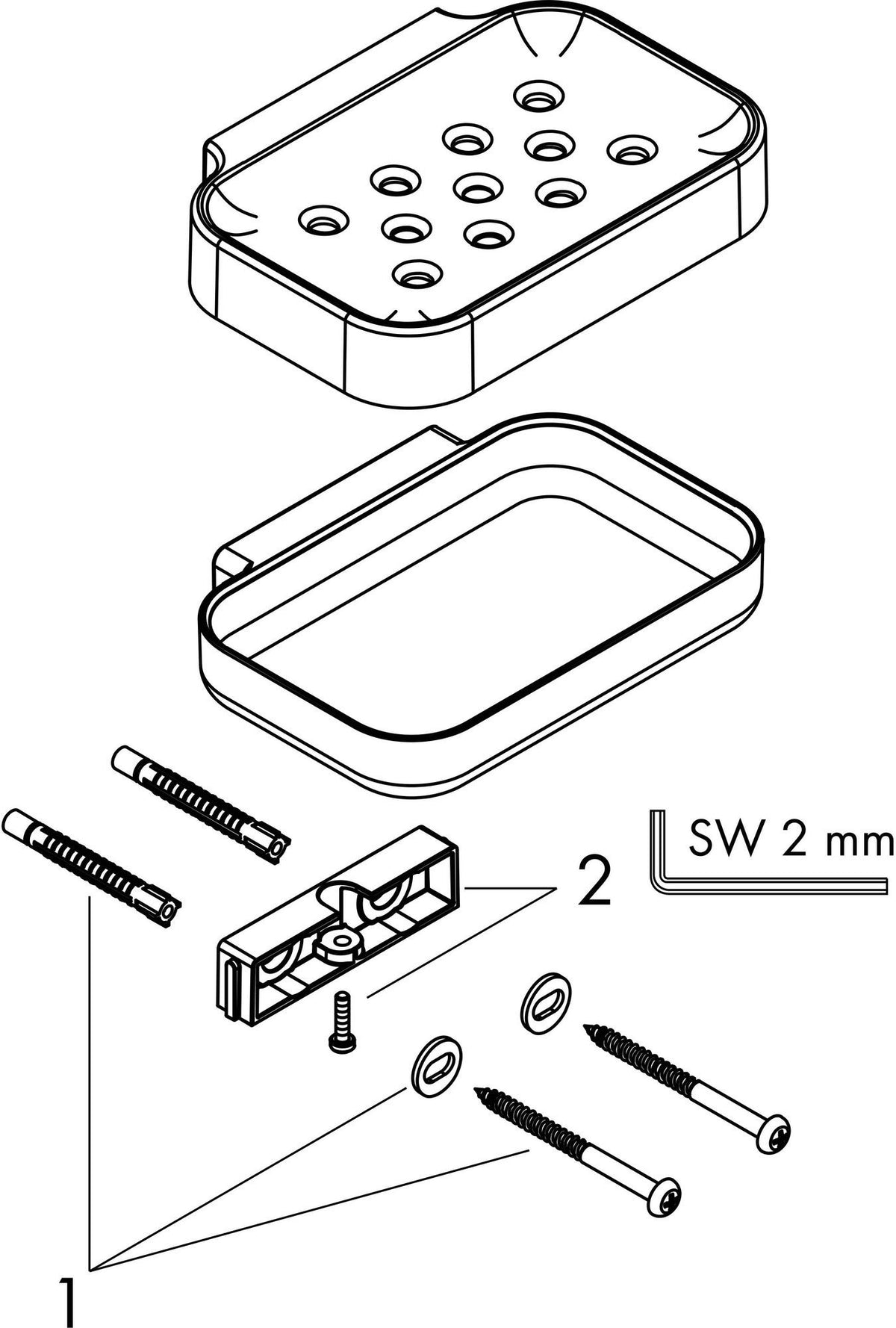 AXOR Universal Circular Seifenschale mattweiß – Wandmontage mit verdeckter Befestigung
