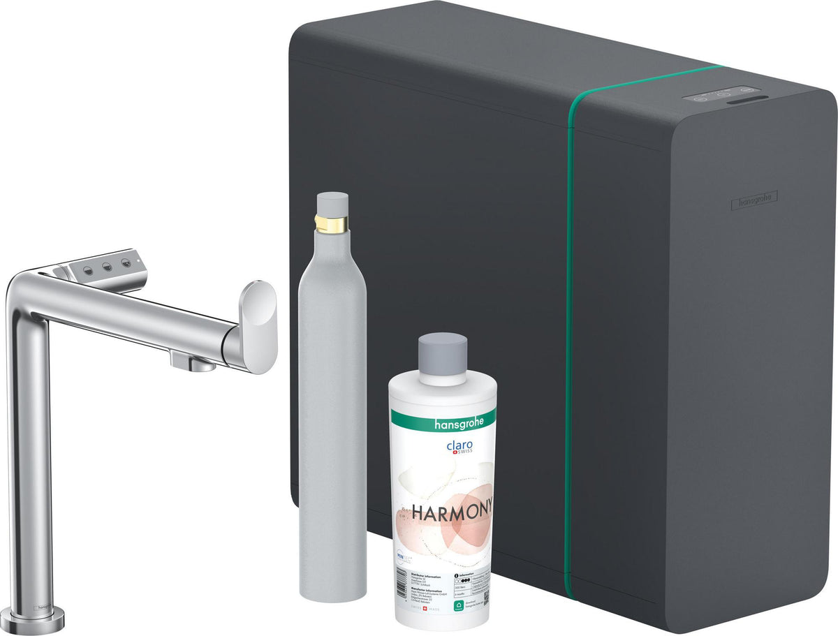 HANSGROHE SodaSystem 240 Aqittura M91 Starter Set – gefiltertes, gekühltes & sprudelndes Wasser direkt am Hahn
