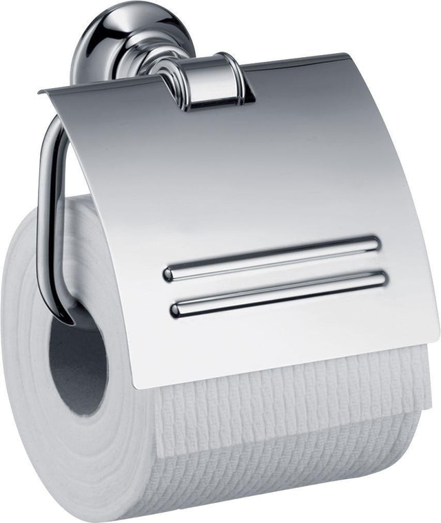 AXOR MONTREUX Papierrollenhalter Wandmontage Chrom – Metall, mit Deckel, verdeckte Befestigung
