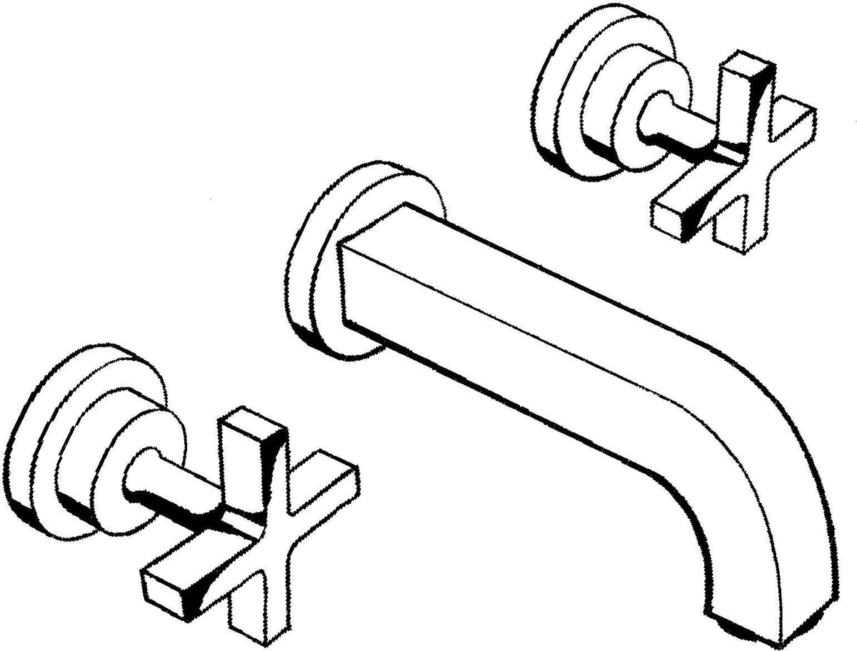 AXOR CITTERIO 3-Loch-Waschtischarmatur DN 15, Auslauf 162 mm, Kreuzgriffe mit Rosetten, Chrom