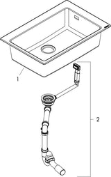 HANSGROHE Einbauspüle S51 660 SilicaTec Graphitschwarz 1 Becken 800 mm Unterschrank