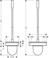 AXOR Universal Softsquare WC-Bürstenhalter Wandmontage verchromt mit Glaseinsatz