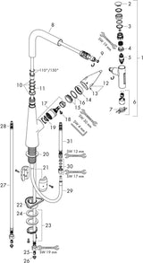 HANSGROHE HG Spültischmischer 300 Select 2jet Ausziehbrause M5110-H300 chrom