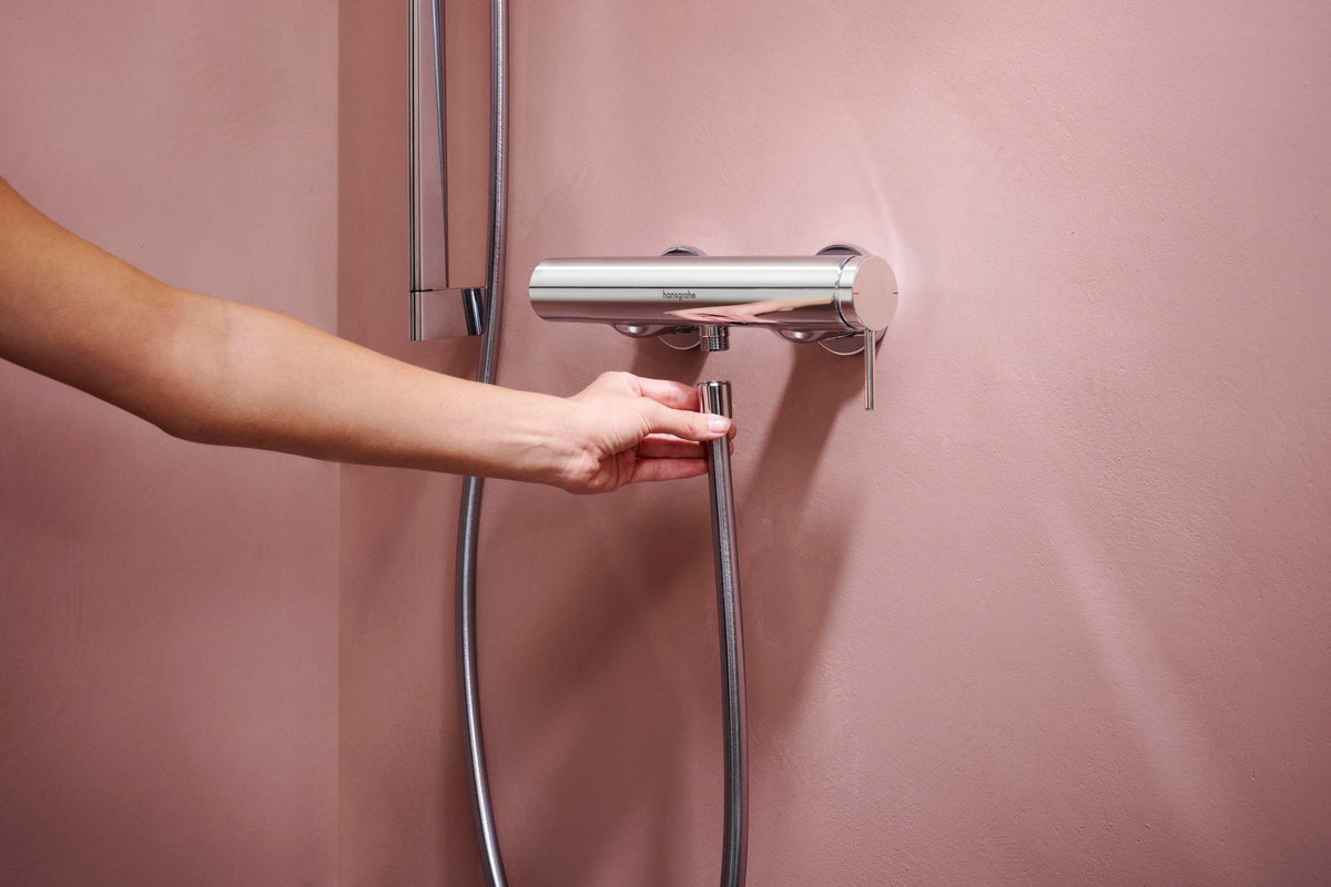 HANSGROHE Tecturis S Einhebel-Brausemischer Aufputz Chrom – Wandmontage, Temperaturbegrenzung