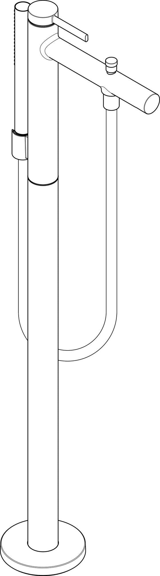HANSGROHE Zesis S Wannenmischer bodenstehend Chrom mit Stabhandbrause