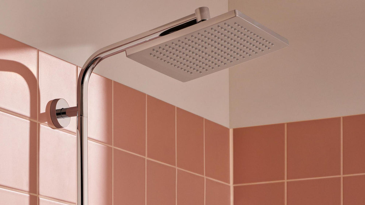 HANSGROHE Showerpipe CROMETTA E 240 Chrom mit Thermostat Ecostat 1001 CL – Duschsystem