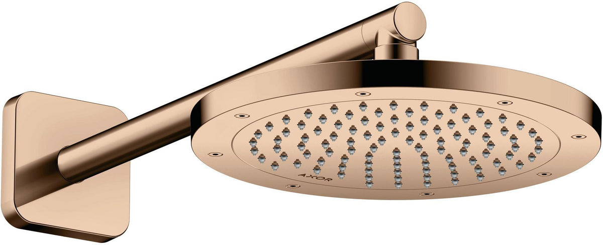 AXOR Brausearm 390mm DN 15 softsquare polished red gold – Wandmontage, Messing