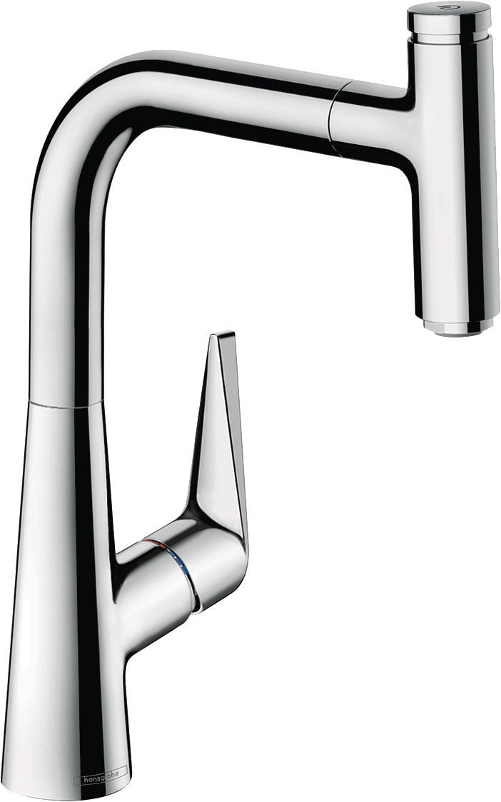 HANSGROHE Talis Select S 220 Küchenmischer mit Ausziehauslauf, Select-Knopf und ComfortZone, Chrom