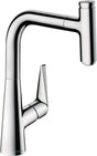 HANSGROHE Talis Select S 220 Küchenmischer mit Ausziehauslauf, Select-Knopf und ComfortZone, Chrom